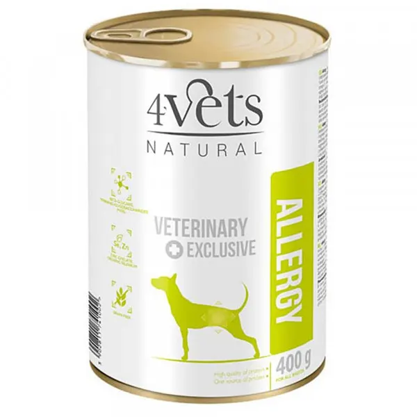 4Vets Allergy Alimento em paté para cão adulto com alergias