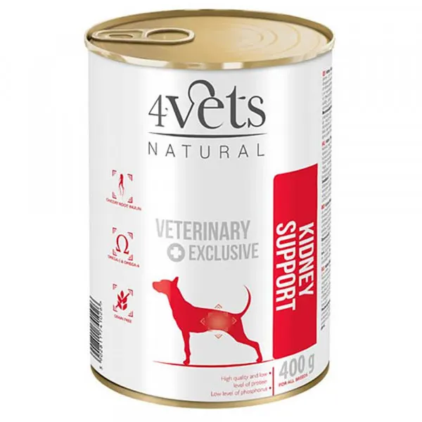 4Vets Kidney Support Alimento em paté para cão com insuficiencia renal