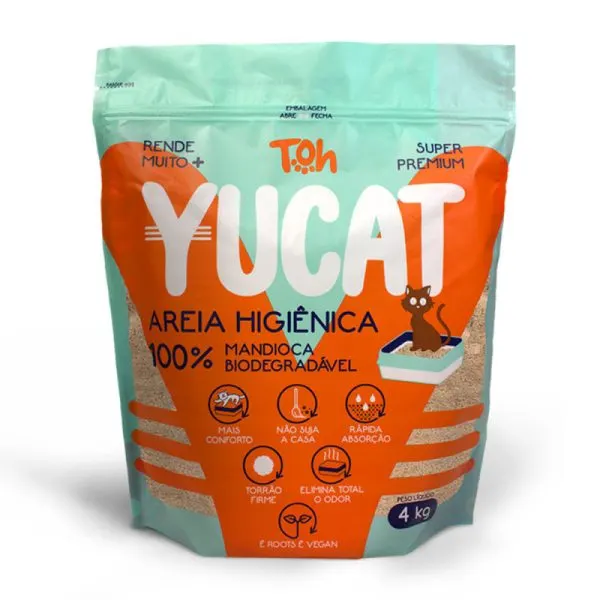 TOH Areia natural ecológica de mandioca Yucat 4 Kg