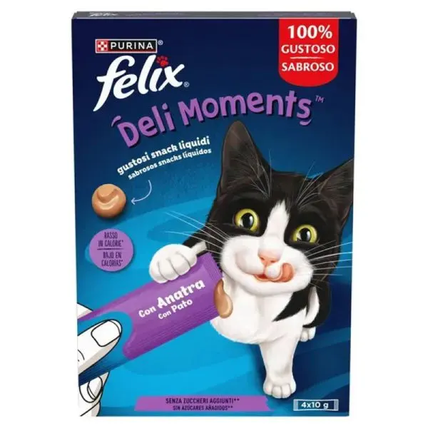Felix Deli Moments – Snack líquido de pato para gatos