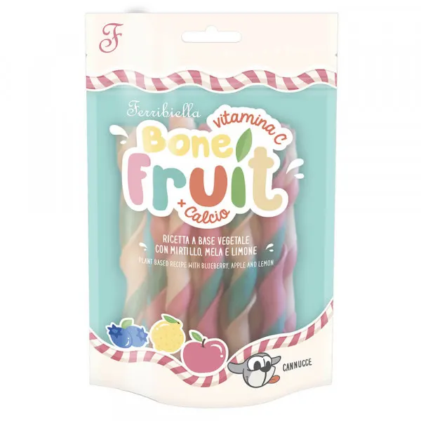 Ferribiella Snacks Vegetais Para Cães Bone Fruit Twists