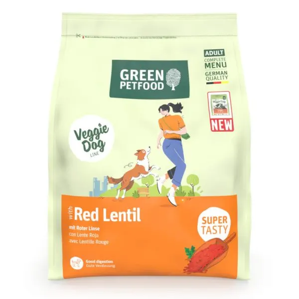 Green Petfood VeggieDog Origin Cão Adulto – Lentilha vermelha