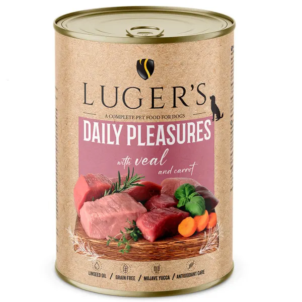 Luger’s Daily Pleasures – Alimento húmido para cão adulto – Vitela e cenoura