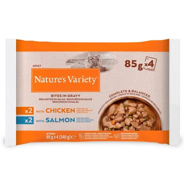 Nature’s Variety – Alimento em molho para gato adulto – Pack de frango e salmão