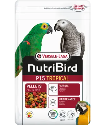 NutriBird P15 TROPICAL- Alimento de manutenção para papagaios – multicolor