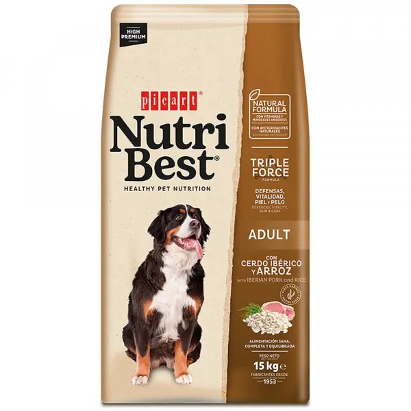 Picart Nutribest Premium Adulto Porco Iberico E Arroz