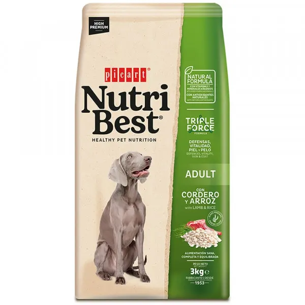 Picart Nutribest High Premium Cão Adulto Cordeiro E Arroz