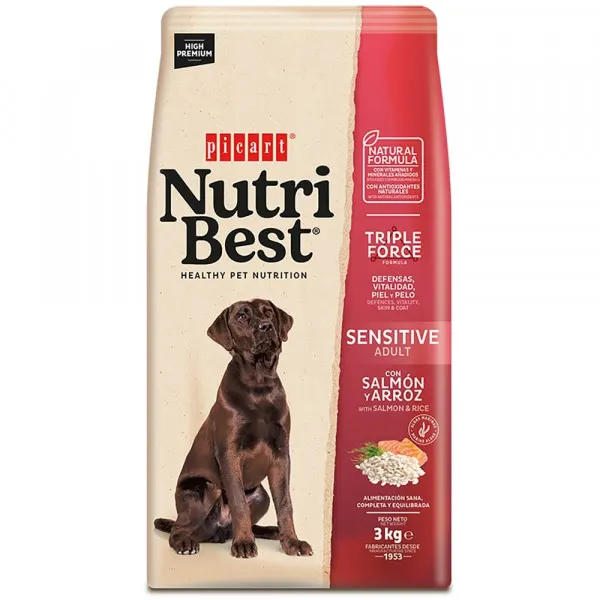Picart Nutribest Sensitive Cão Adulto Salmao e arroz