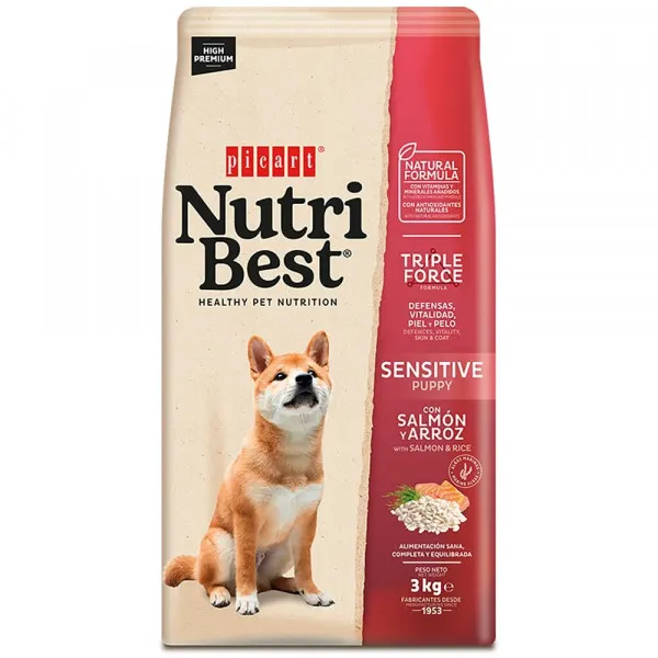 Picart Nutribest Premium Puppy Sensitive Salmao E Arroz