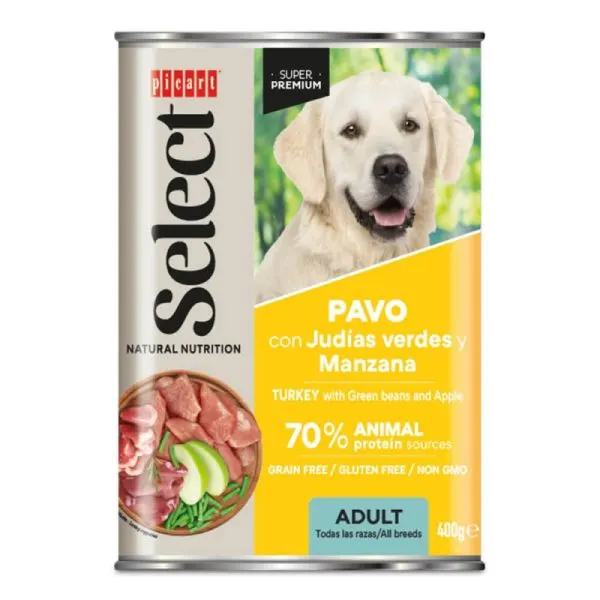 Picart Select Patê Húmido Light para Cão Adulto – Peru, Feijão Verde e Maçã