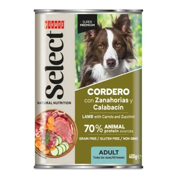 Picart Select Patê Húmido para Cão Adulto – Borrego, Cenoura e Curgete