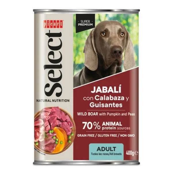 Picart Select Patê Húmido para Cão Adulto – Javali, Abóbora e Ervilha