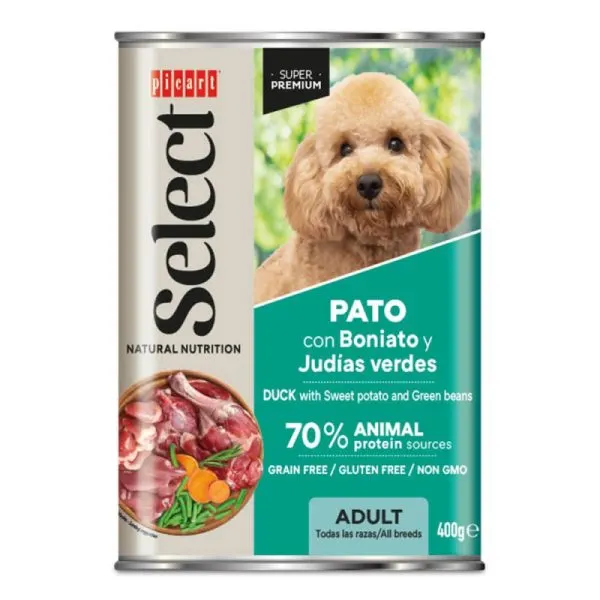 Picart Select Patê Húmido para Cão Adulto – Pato, Batata Doce e Feijão Verde