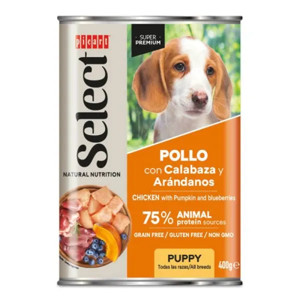 Picart Select Patê Húmido para Cão Puppy – Frango, Abóbora e Mirtilos