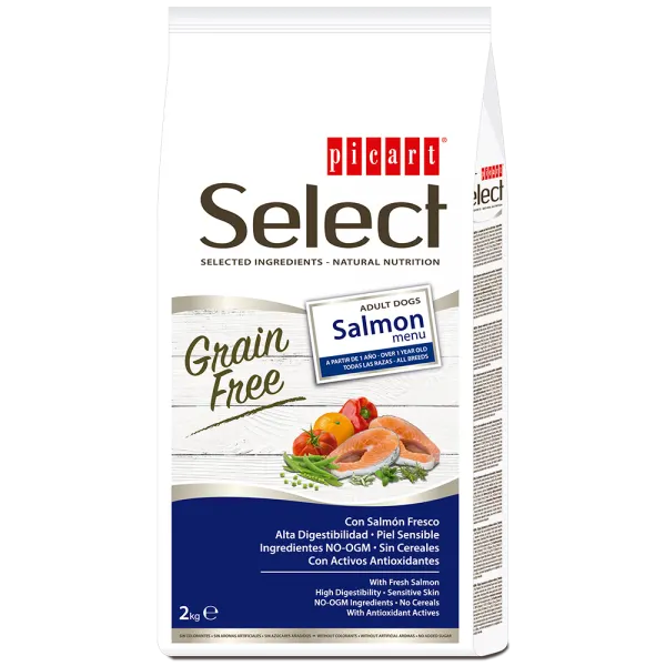 Picart Select Grain free – Ração seca sem cereais para cão adulto – Salmão