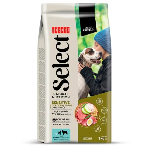 Picart Select Sensitive Medium/Maxi Cordeiro e arroz
