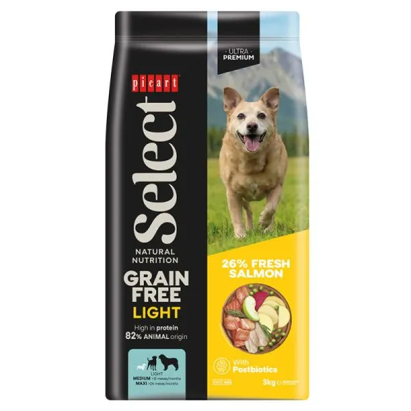 Picart Select Ultra Premium Sem Cereais Cão Adulto Light – Salmão