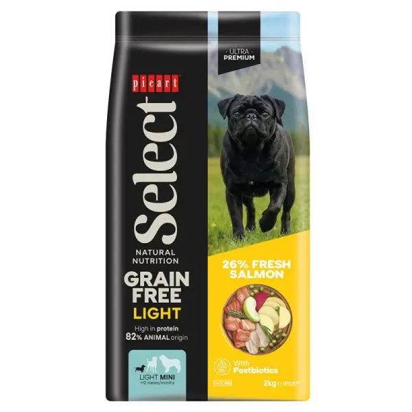 Picart Select Ultra Premium Sem Cereais Cão Mini Light – Salmão 2 Kg