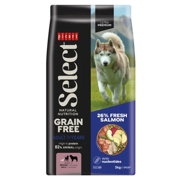 Picart Select Ultra Premium Sem Cereais Cão Sénior 7+ – Salmão