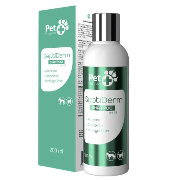 VetFood SeptiDerm – Champô para cães e gatos com dermatite seborreica